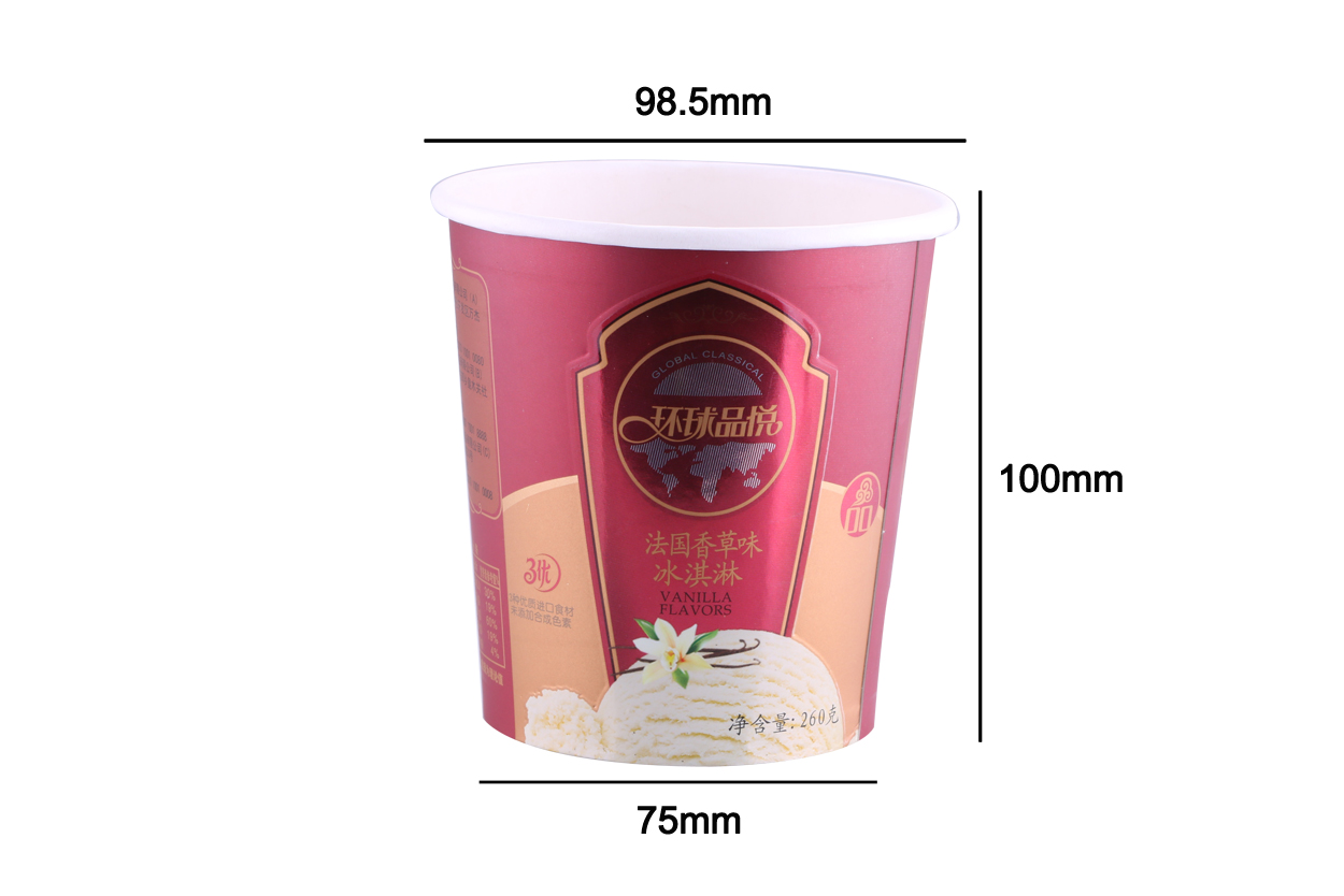 Чаша од хартија за сладолед од 16 oz - големина