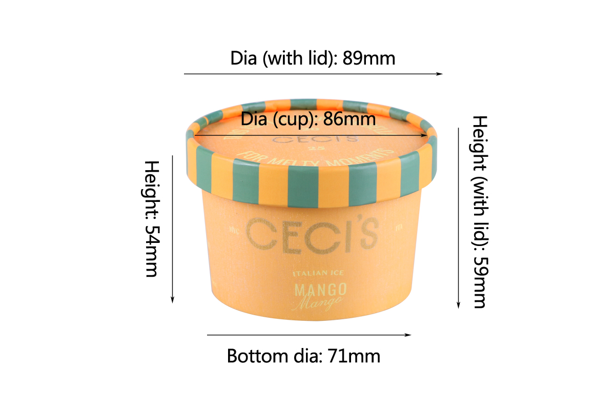 200ml ice cream paper bowl-Size