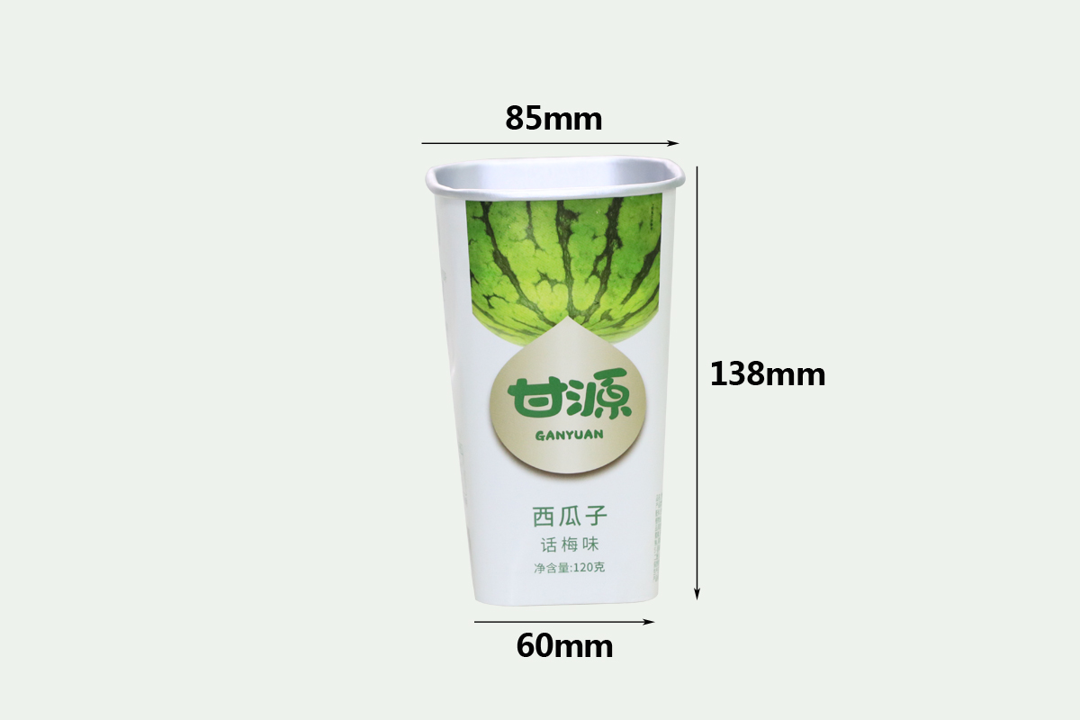 Square snack food paper cup--size