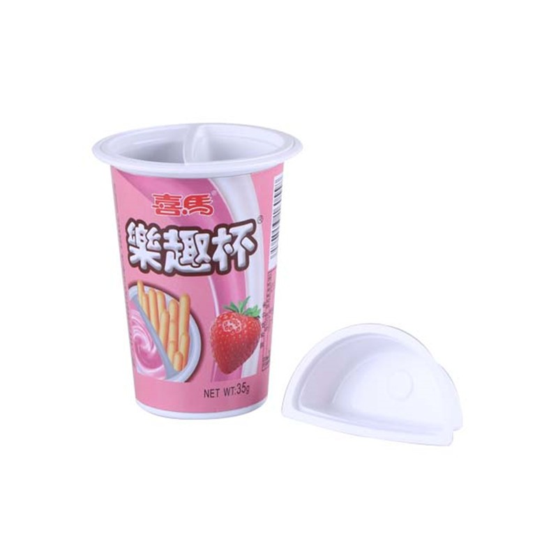 6oz PP Custom Printed Paper-Plastic Cup dengan Sos Dulang Plastik untuk Biskut1