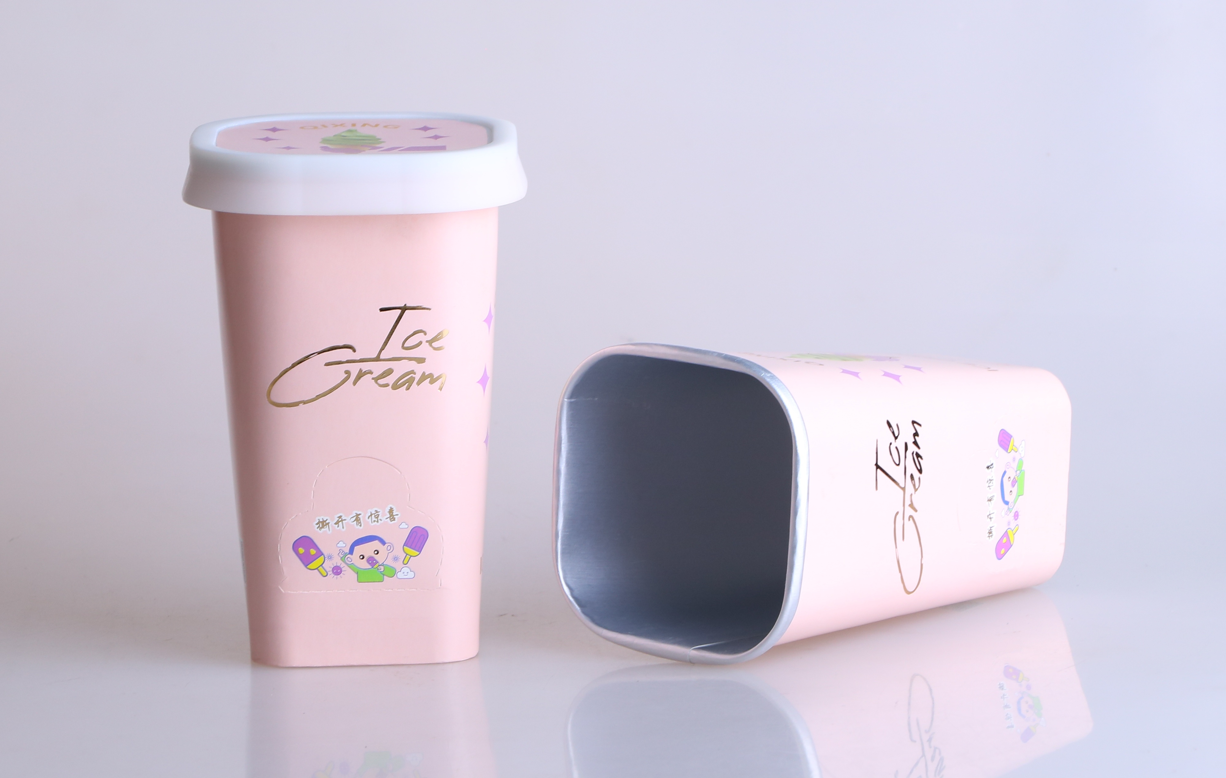 square ice cream paper cup--detail 1